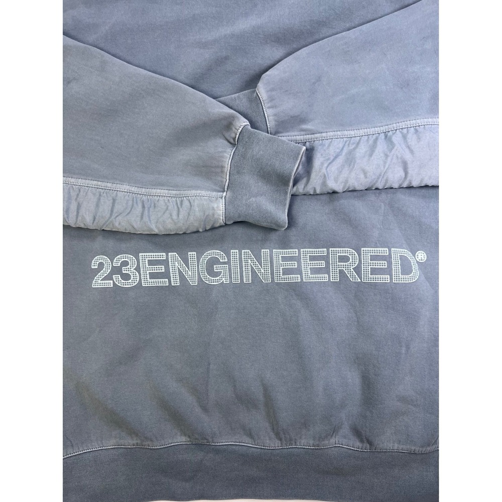 Jordan 23 Engineered Hoodie Mens Large Blue Grey 1/4 Zip Mixed Media Pullover - Picture 6 of 6